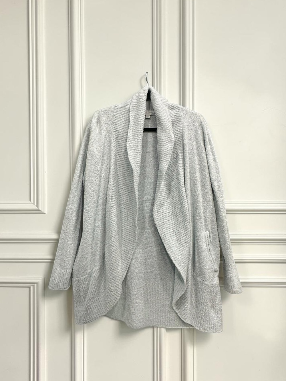 Barefoot Dreams Cozy Chic Open Front Sweater Cardigan. Light Blue. Size: Medium